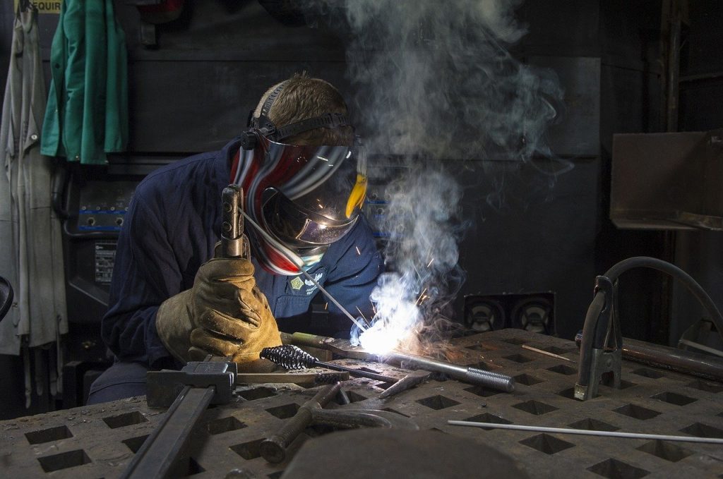 construction, worker, welding